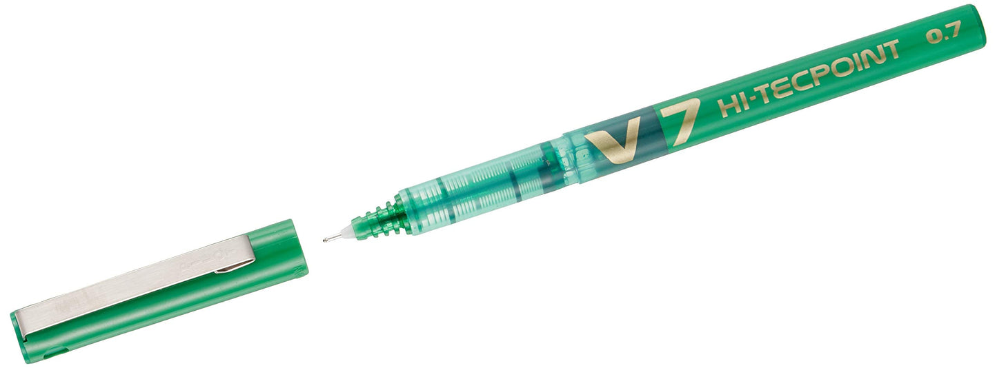 Pilot V7 Hi-Tecpoint Rollerball Pen, 0.7 mm Tip - Green