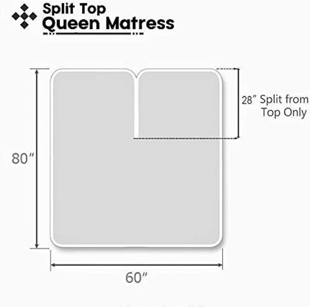 Split Head California King Sheets Sets for Adjustable Beds - 100% Egyptian Cotton 800TC Split Head Flex Top 18" Deep Pocket - 34" Top Split Cal-King, White Solid