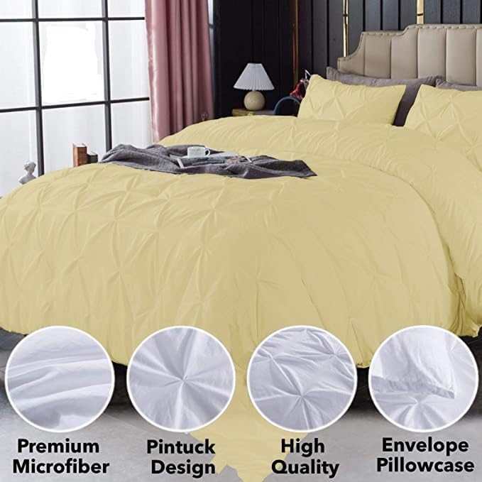 Premium Quality - King/California King Size (94" x 104") Inches, 3Pcs Pinch Pleated Comforter Set, 400GSM 100% Egyptian Cotton 800 Thread Count - Chocolate Solid