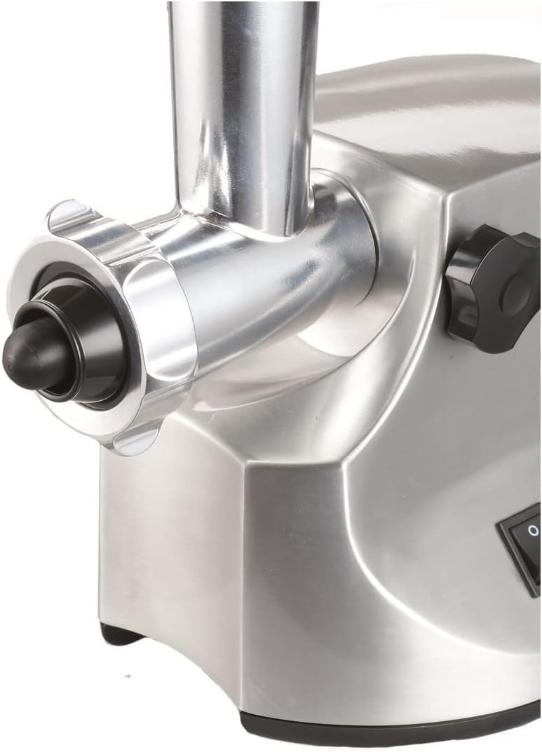 KENWOOD Meat Grinder 1600W Powerful Metal Body Mincer with Kibbeh Maker, Sausage Feed Tube Pusher, 3 Stainless Steel Screens for Fine, Medium & Coarse Results MG510 Silver