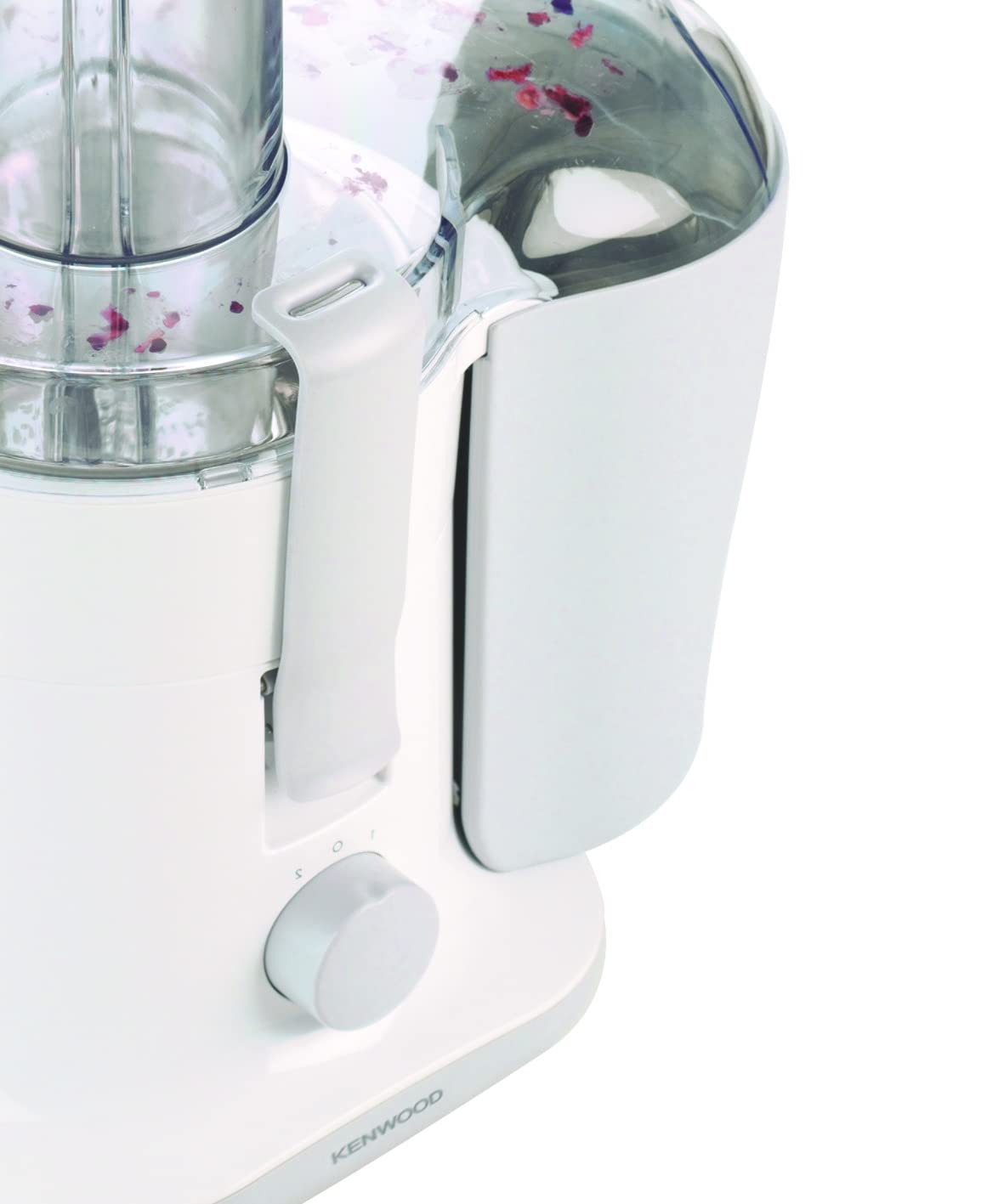 KENWOOD Juicer 800W Juice Extractor with 75mm Wide Feed Tube, 2 Speed, Transparent Juice Jug, Pulp Container, Anti Drip for Home, Office, Restaurant & Cafeteria JEP02.A0WH White