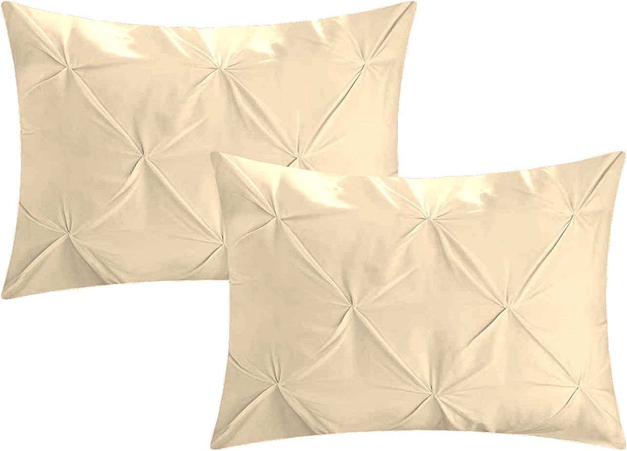 Premium Quality - King/California King Size (94" x 104") Inches, 3Pcs Pinch Pleated Comforter Set, 400GSM 100% Egyptian Cotton 800 Thread Count - Chocolate Solid