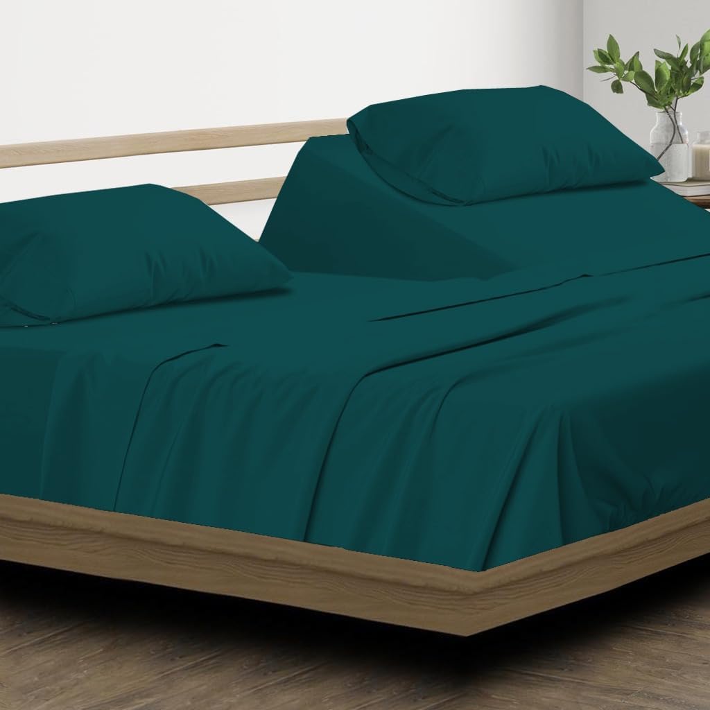 Split Head California King Sheets Sets for Adjustable Beds - 100% Egyptian Cotton 800TC Split Head Flex Top 18" Deep Pocket - 34" Top Split Cal-King, White Solid