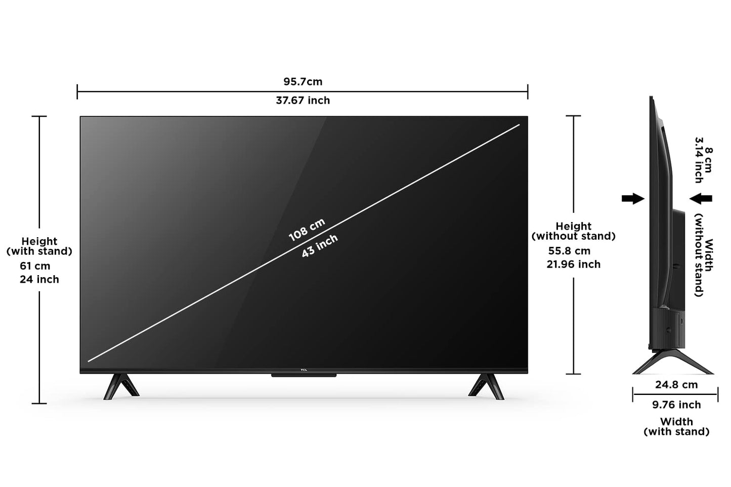 TCL 164 cm (65 inches) Bezel-Less Series 4K Ultra HD Smart LED Google TV 65P635 (Black)