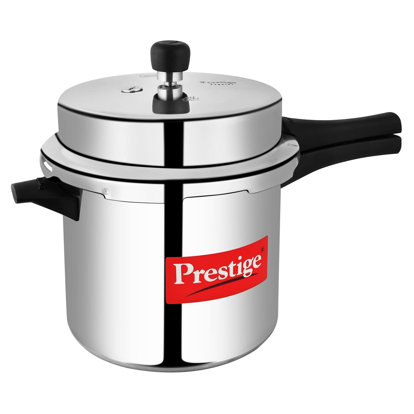 Prestige Popular Pressure Cooker | Aluminium Cooker with Lid 5 Ltr| Silver