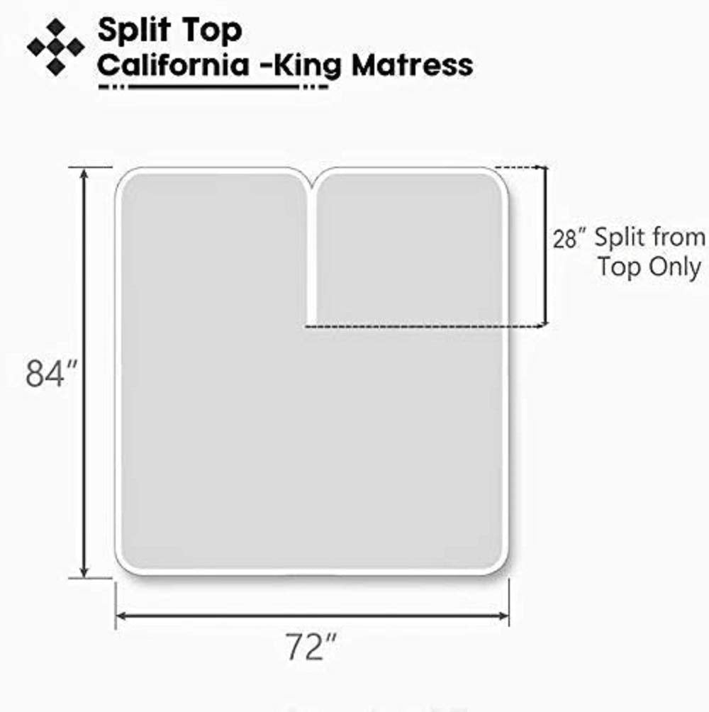 Split Head California King Sheets Sets for Adjustable Beds - 100% Egyptian Cotton 800TC Split Head Flex Top 18" Deep Pocket - 34" Top Split Cal-King, White Solid