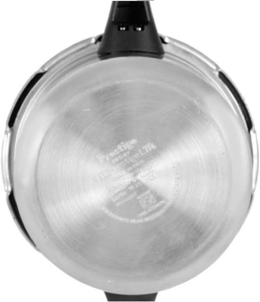 Prestige Popular Pressure Cooker | Aluminium Cooker with Lid 5 Ltr| Silver