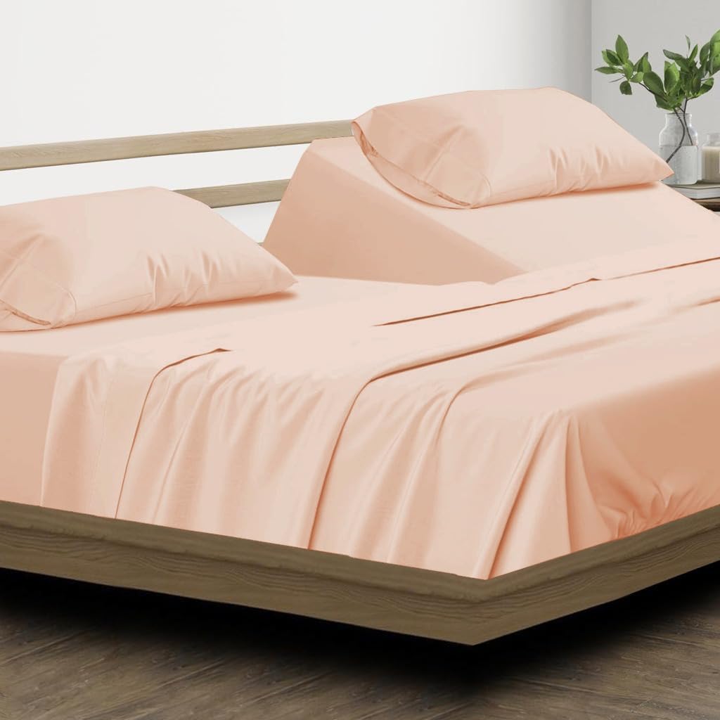 Split Head California King Sheets Sets for Adjustable Beds - 100% Egyptian Cotton 800TC Split Head Flex Top 18" Deep Pocket - 34" Top Split Cal-King, White Solid