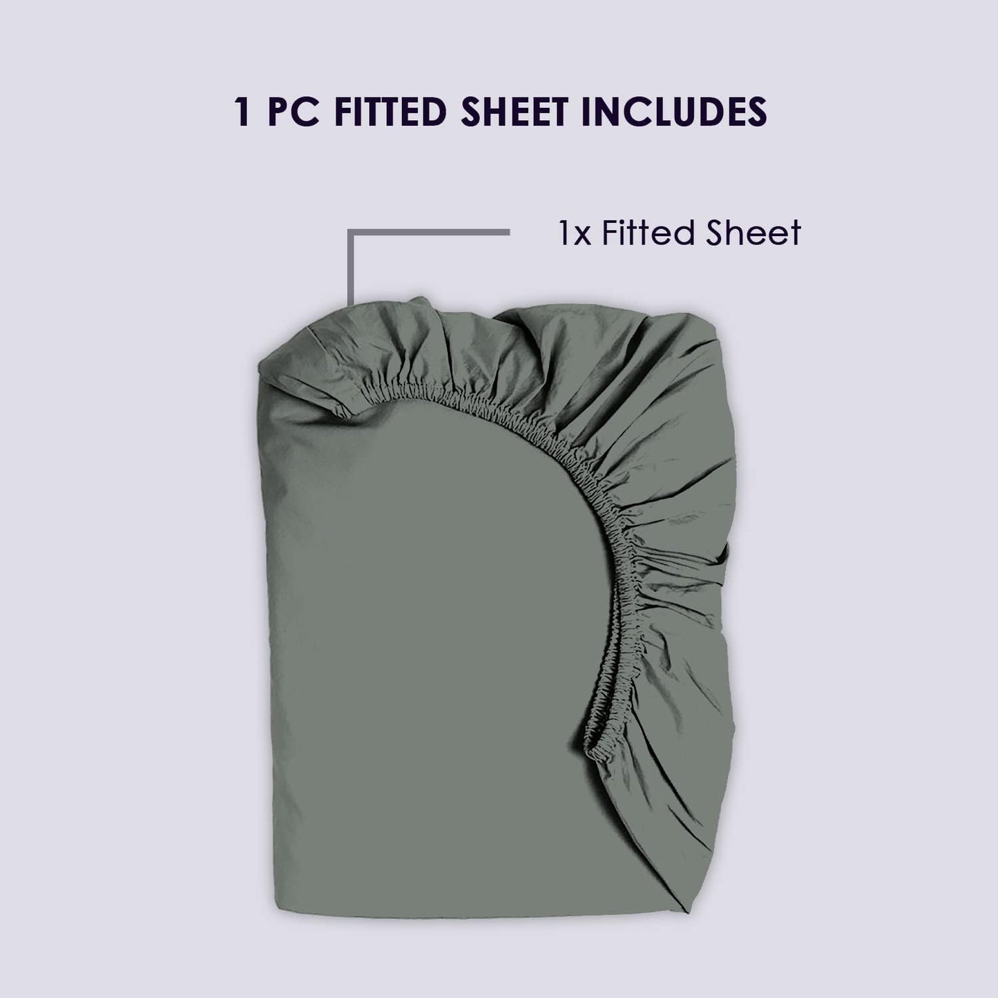 Pizuna Luxury 100% Cotton Dark Grey King Fitted Sheet Only 1 Pc, 800 Thread Count Long Staple Combed Cotton Bed Sheets, Sateen Weave 15 Inch Deep Pocket King Fitted Sheet (Crisp Cotton Sheets)