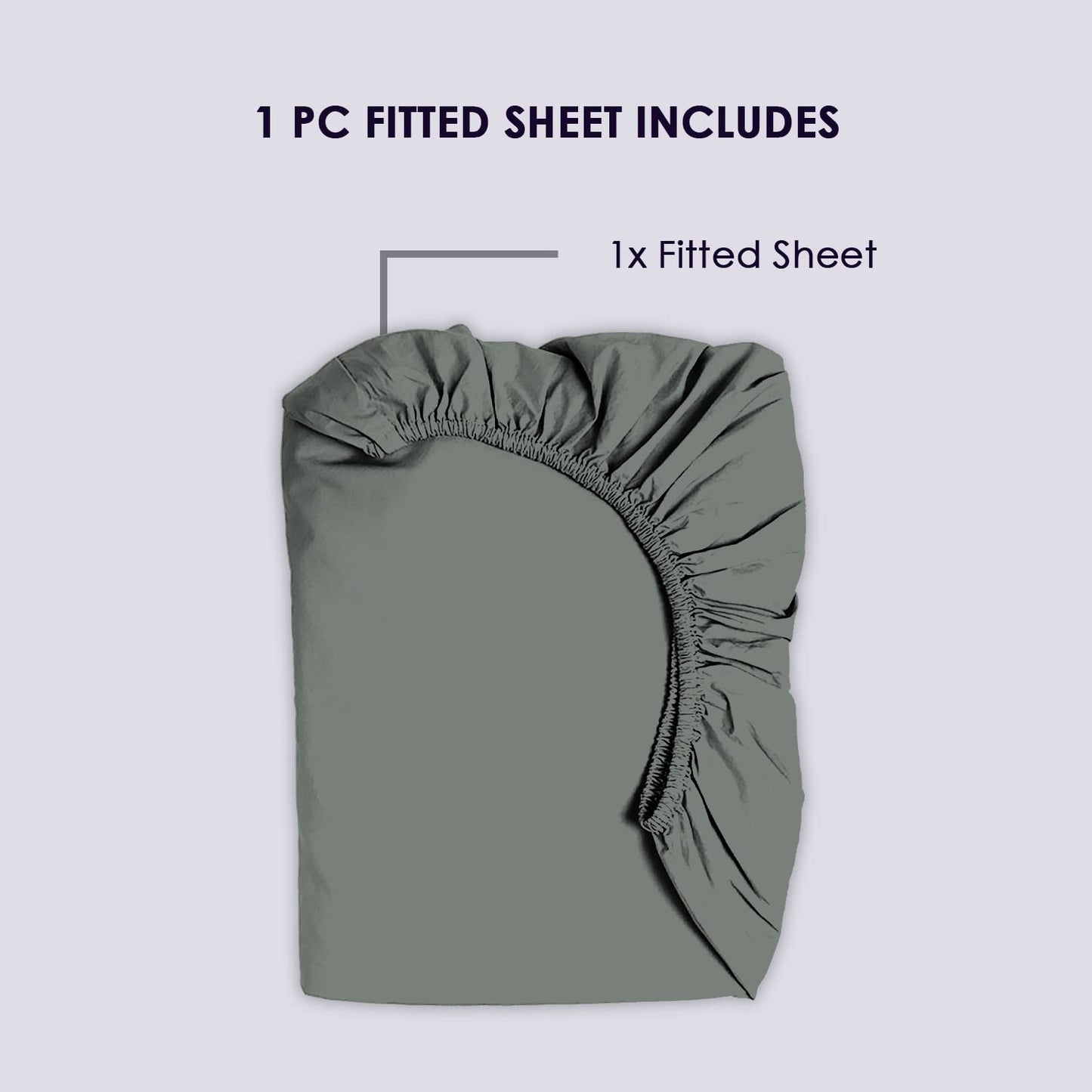 Pizuna Pure 100% Cotton King Sheet - 800 Thread Count Long Staple Cotton Thick Sateen Weave 15inch Deep Pocket Fitted Sheet (Combed Black)