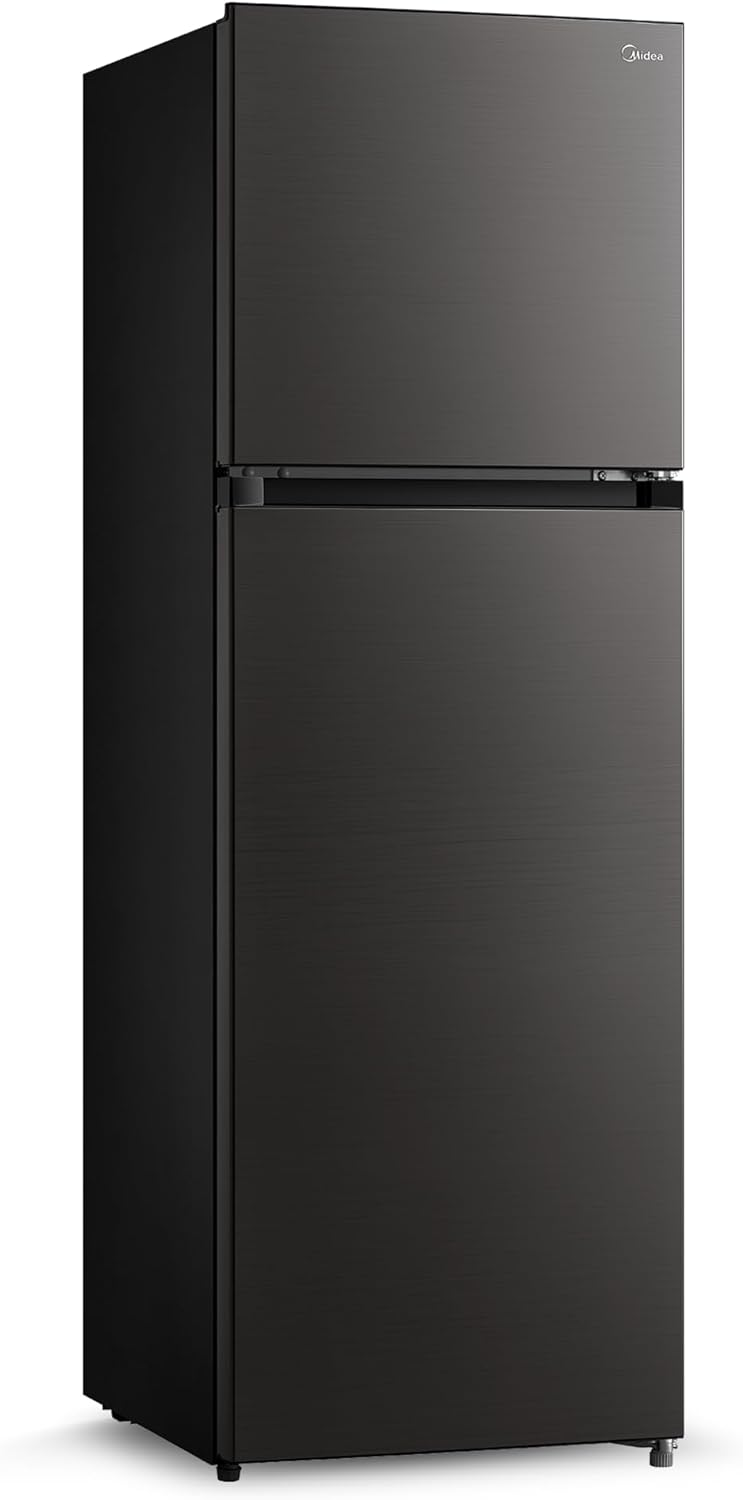 Midea 390L Gross Top Mount Double Door Refrigerator MDRT390MTE28 2 Doors Frost Free Fridge Freezer with Smart Sensor & Humidity Control, Active-C Fresh, Multi-Air Flow, Electronic Control Dark Silver