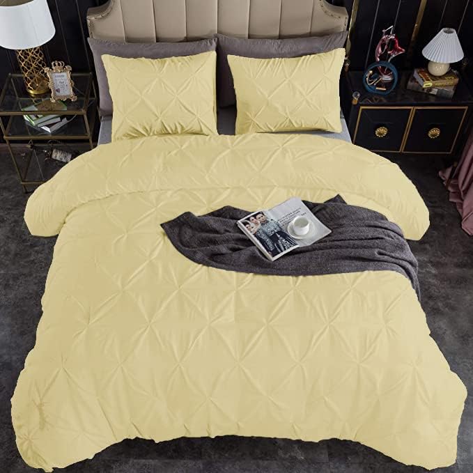 Premium Quality - King/California King Size (94" x 104") Inches, 3Pcs Pinch Pleated Comforter Set, 400GSM 100% Egyptian Cotton 800 Thread Count - Chocolate Solid