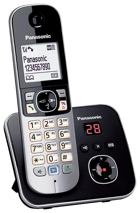 Panasonic KX-TG-6821 Cordless Telephone with Answering Machine - Black