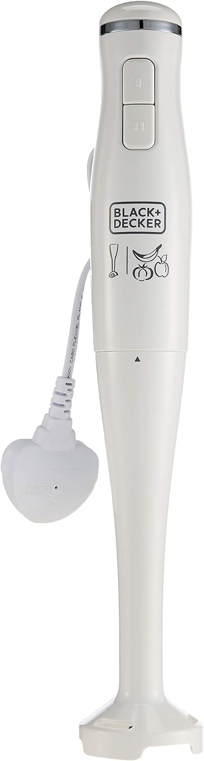Black & Decker 400W 4 In 1 Stainless Steel Stem Hand Blender With Chopper and Whisk White SB4000-B5,2 years warranty