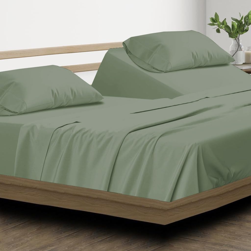 Split Head California King Sheets Sets for Adjustable Beds - 100% Egyptian Cotton 800TC Split Head Flex Top 18" Deep Pocket - 34" Top Split Cal-King, White Solid