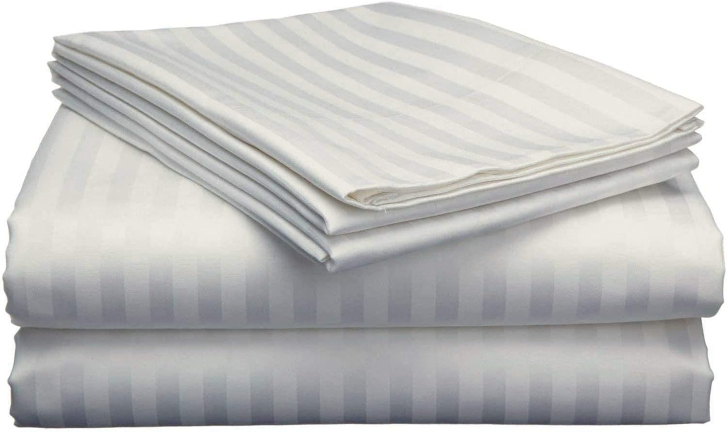 Split Top California King Sheets Split Head California King Sheets Sets for Adjustable Beds- 100% Egyptian Cotton 800TC Split Head Flex Top 18" Deep Pocket - 32" Top Split Cal-King, Dark Grey Stripe