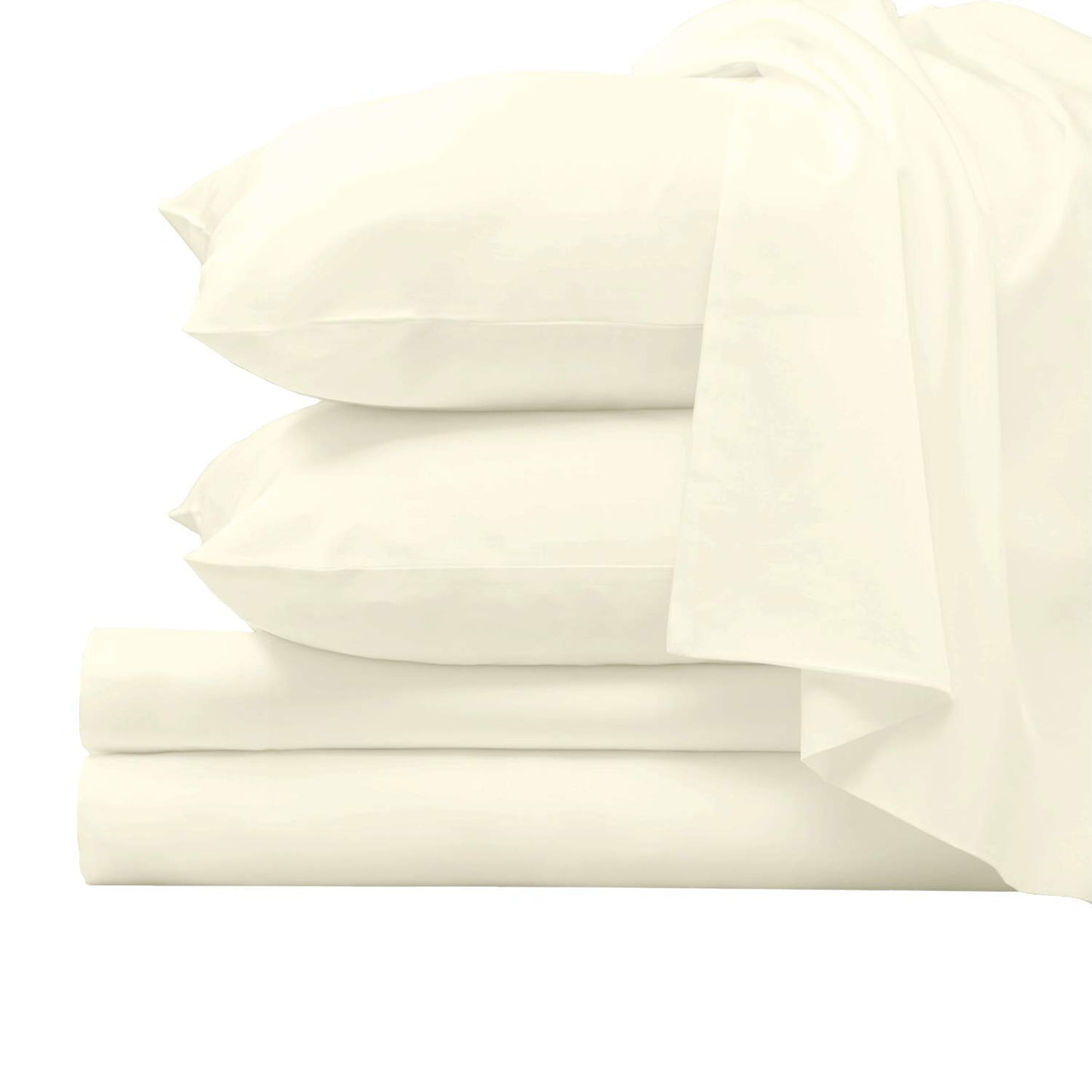 Pizuna Pure 100% Luxury Cotton Full Size Bed Sheets Set Dark Grey, 1000 Thread Count Long Staple Cotton Sateen Thick Sheet & Pillowcase Set, Deep Sheets fits 15" (Combed Cotton Bed Sheets Set)