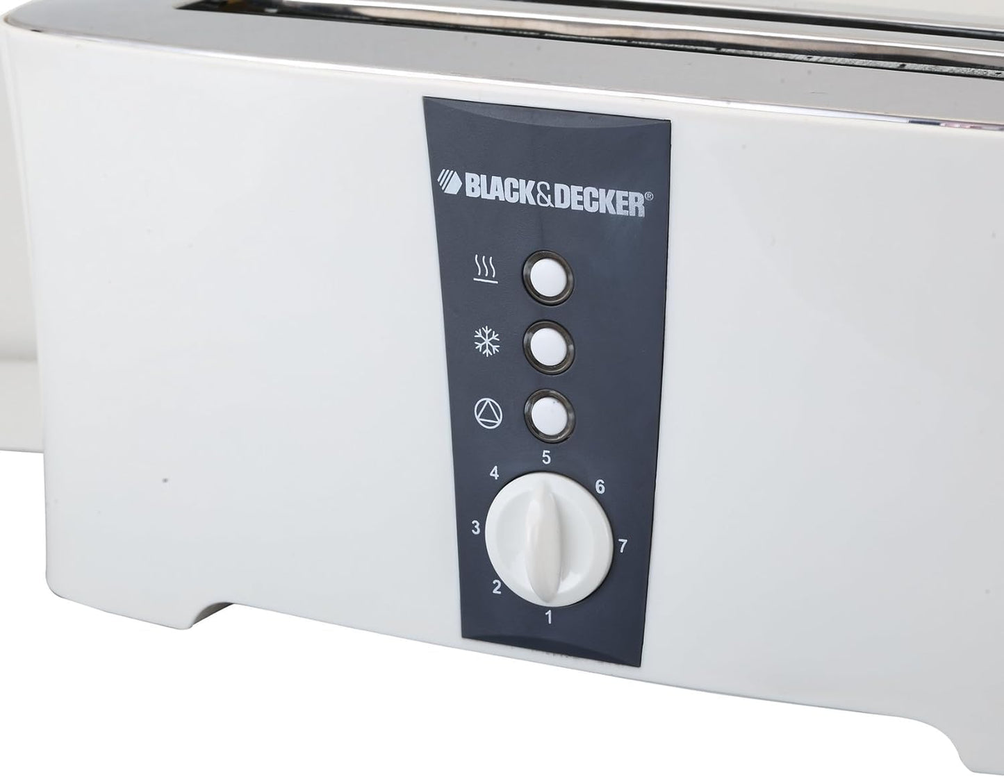 BLACK+DECKER 750W 2 Slice Cool Touch Bread Toaster, White - ET125-B5,