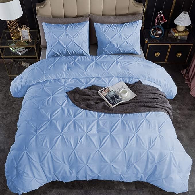 Premium Quality - King/California King Size (94" x 104") Inches, 3Pcs Pinch Pleated Comforter Set, 400GSM 100% Egyptian Cotton 800 Thread Count - Chocolate Solid