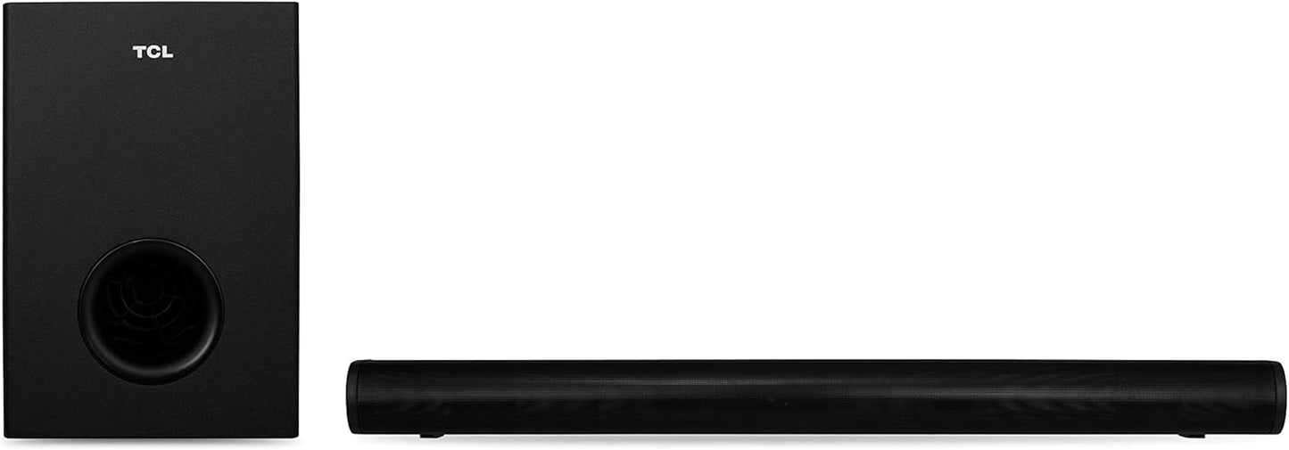 TCL 2.1 Channel Home Theater Soundbar with Wireless Subwoofer 160W Audio Power Multi Color LED Display Bluetooth HDMI Optical Cable Connectivity Remote Control Clear & Loud Sound TS3010