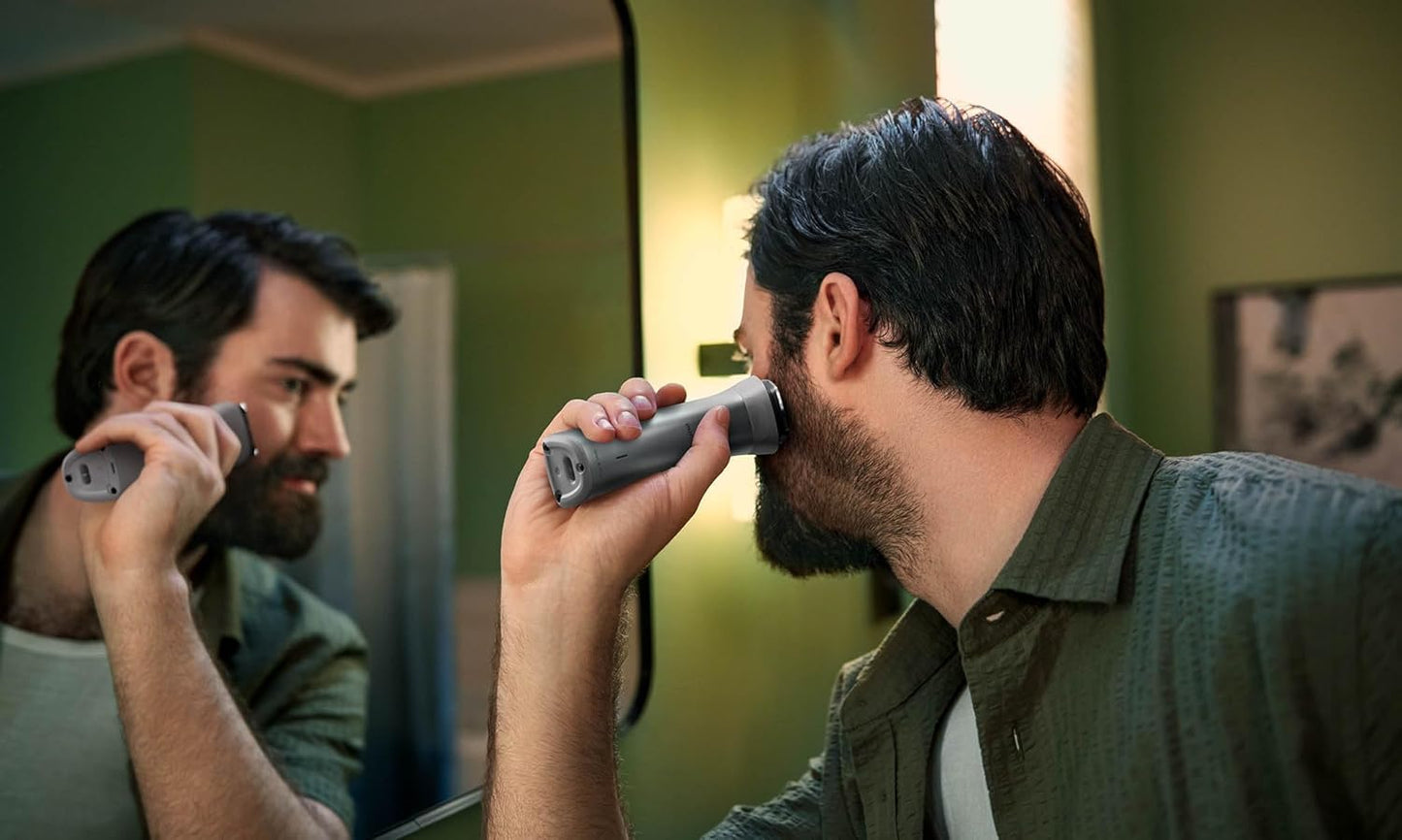 Philips Multigroom Series 3000 for Face, 6-in-1 Grooming Kit for beard, moustache, nose & ear hair, cordless, 60 min runtime, 16h full charging time, MG3710/33,Black
