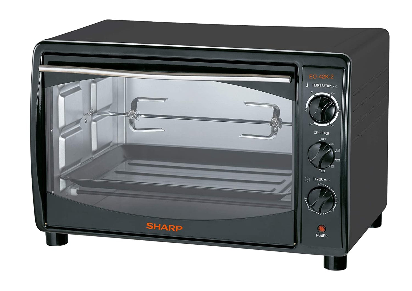 Sharp 60L 2000W Single Glass Electric Oven with Rotisserie & Convection, EO-60K-3, Black