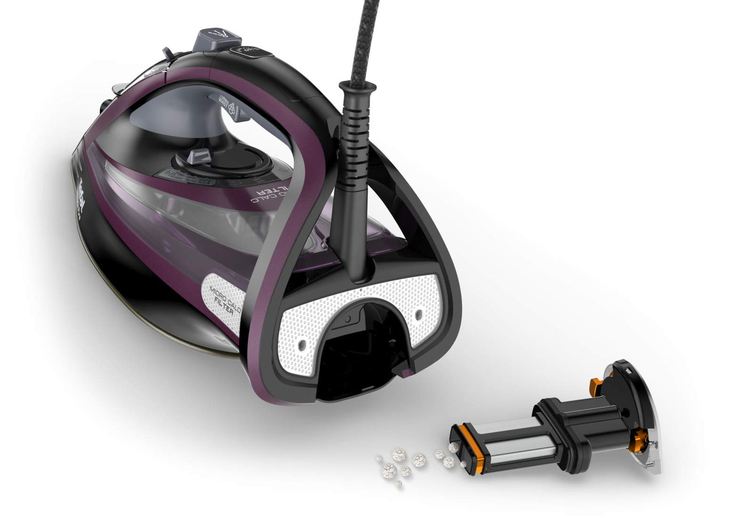Tefal Ultimate Pure Steam Iron, 260g/min Steam Boost, 350ml Water Tank, 3m Power Cord, 3100W, Black and Rose Gold, FV9845