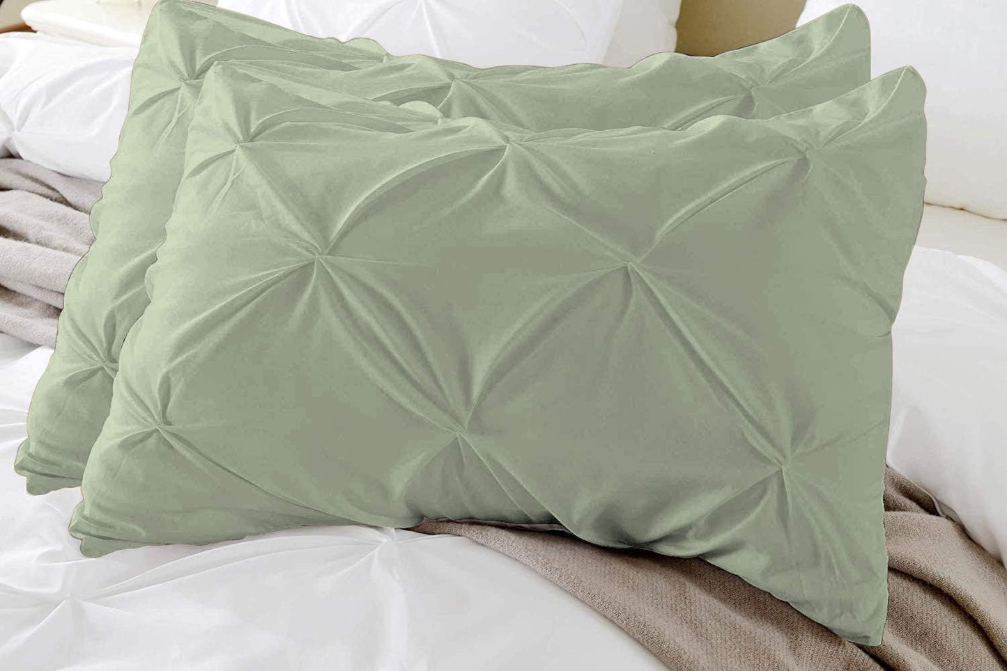 Premium Quality - King/California King Size (94" x 104") Inches, 3Pcs Pinch Pleated Comforter Set, 400GSM 100% Egyptian Cotton 800 Thread Count - Chocolate Solid