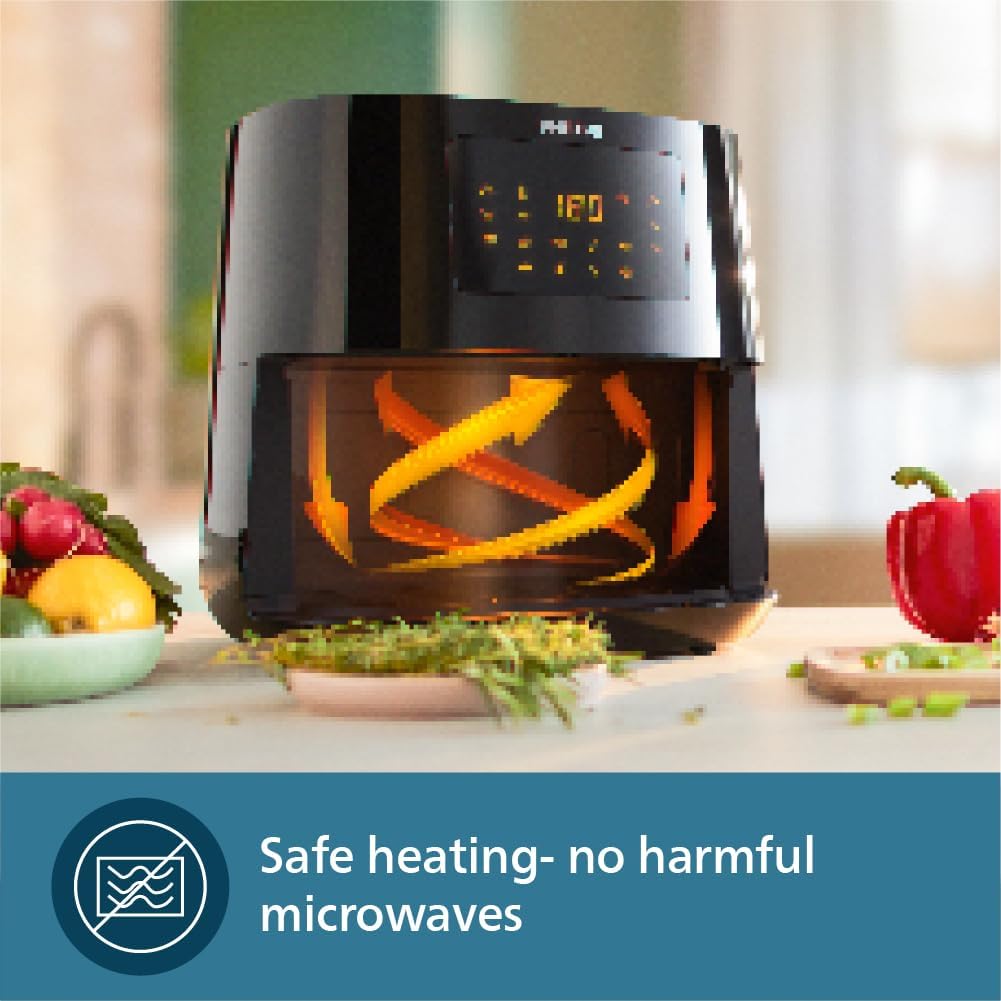 PHILIPS Digital XL Airfryer HD9280/90, 6.2 Ltr, (Wifi enabled), Touch Panel, 5000 Series XL (1.2kg), Rapid Air Technology