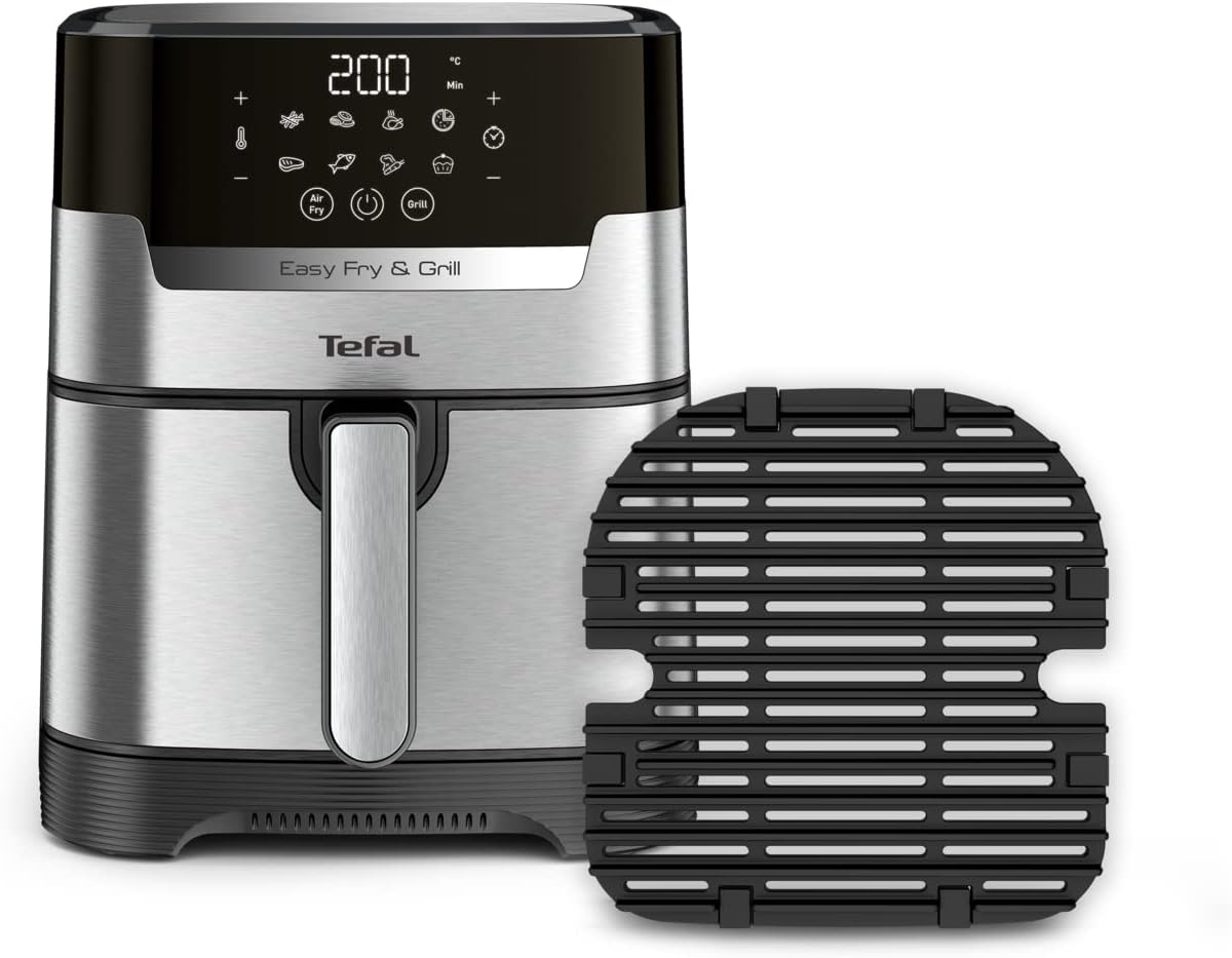 TEFAL Air Fryer | Easy Fry & Grill Digital 2-in-1 |4.2 L Capacity | 1550 W | Healthy Cooking | Air Fry + Grill | 8 Automatic Programs |Adjustable Temperature | Timer | 2 Years Warranty | EY505D27