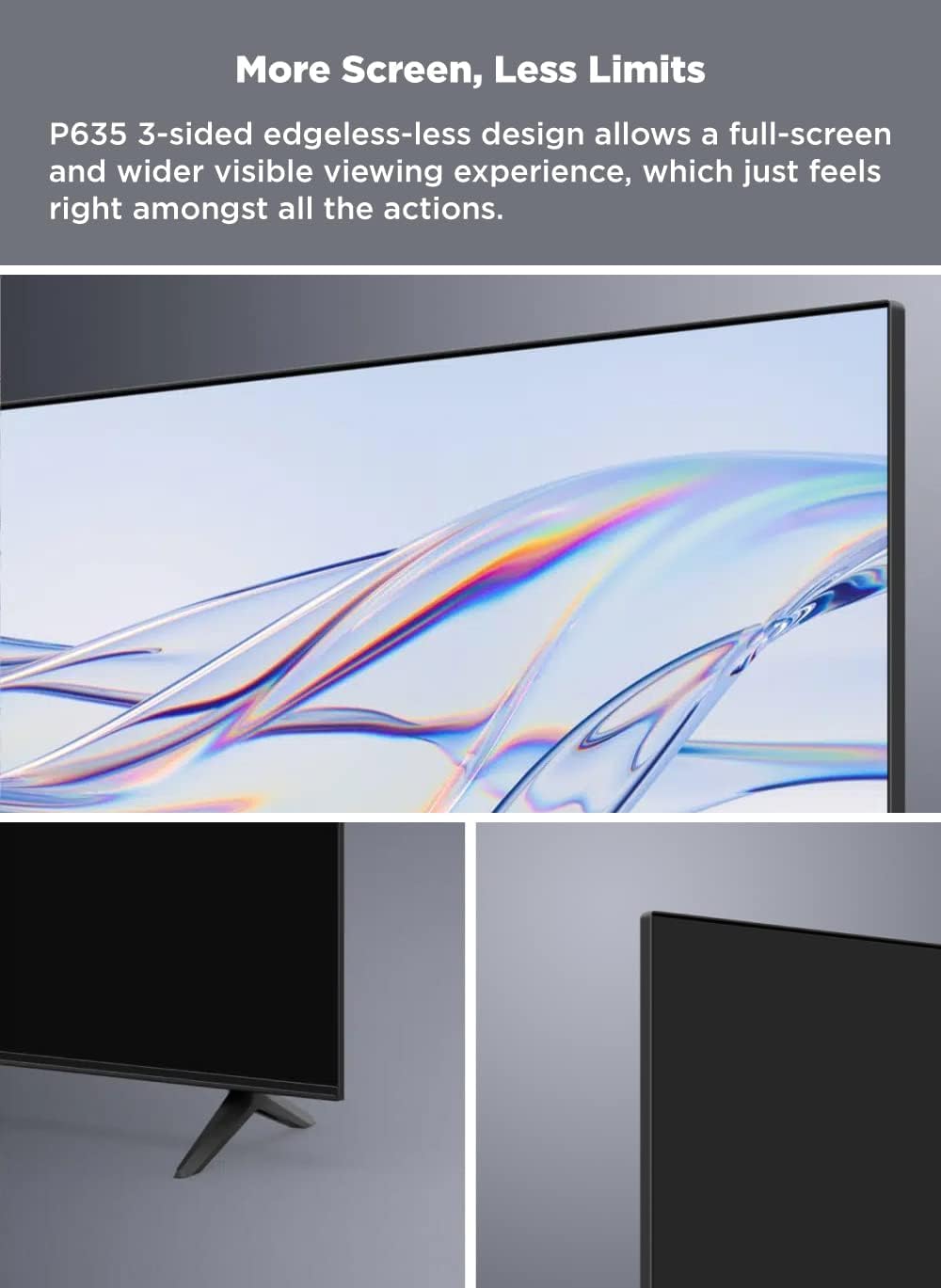 TCL 55 Inches Smart TV, 4K Ultra HD, Google TV, Dolby Audio HDR10 & Chromecast Built-in Edgeless Design - 55P637