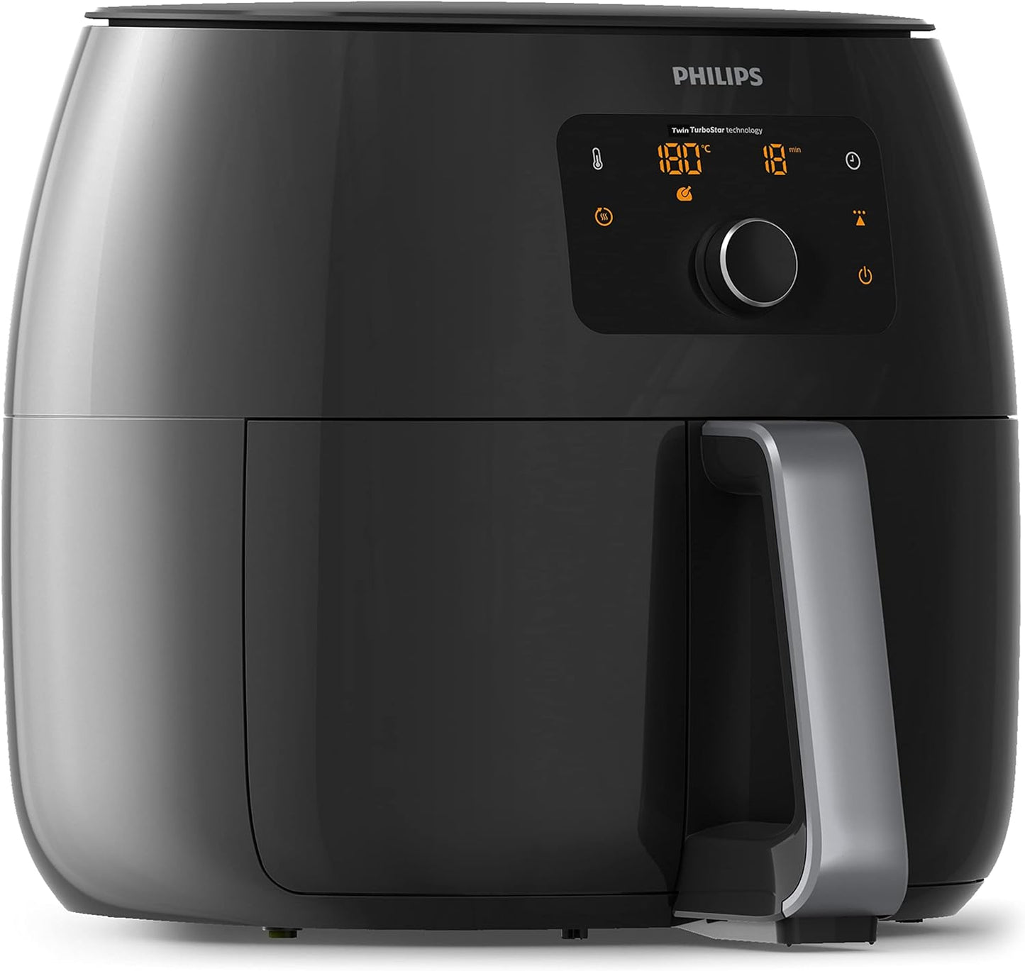 PHILIPS Avance Collection 2200W Air Fryer, with Fat Removal Technology for Healthy Cooking/Baking/Grilling, HD9650/91, Black., 1.4Kg XXL - UAE Version