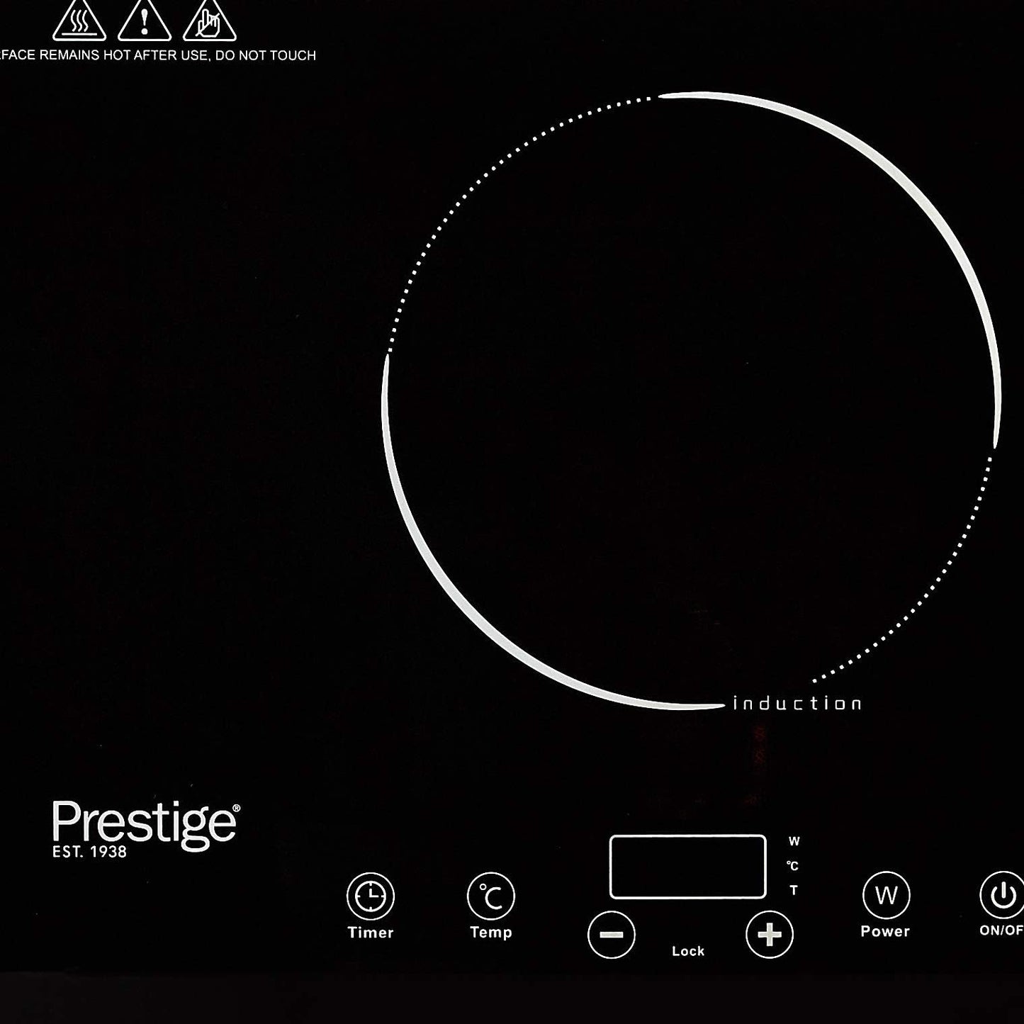 Prestige Double Induction Cooktop 3000 Watts, 8 Digital Temp Control Panel, Crystal Glass With Metal Base. 50 60 Hz PR50359, Black