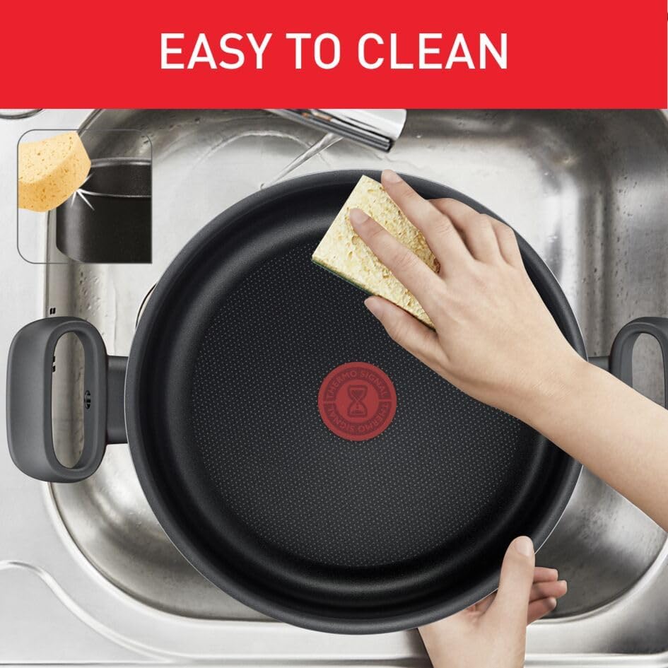 Tefal G6 Tempo Flame 32 Cm Non Stick Frypan With Thermo Spot, Red, Aluminium, C3040883