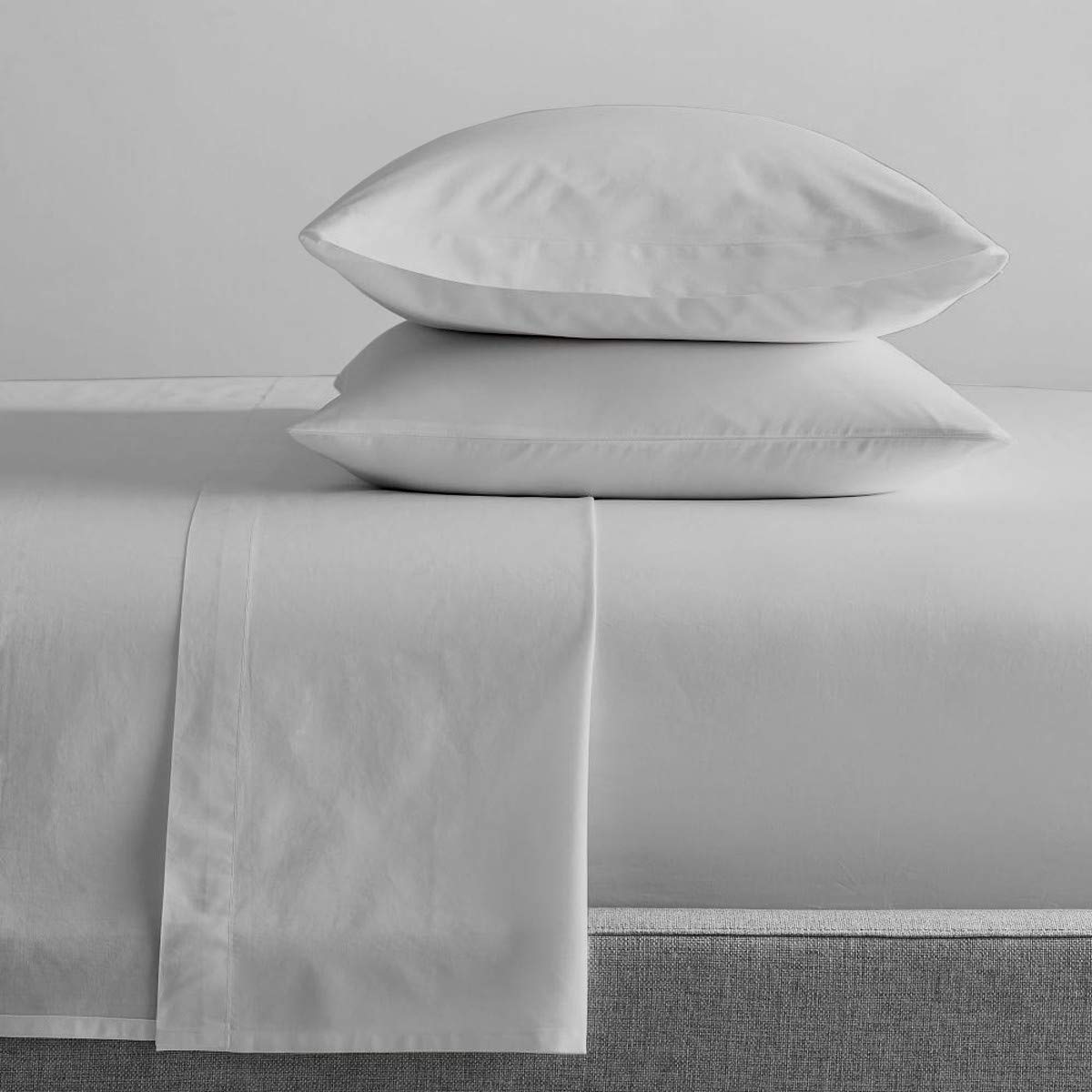 Queen Size Pure Egyptian Cotton Bed Sheets Set, 800 Thread Count Silver Solid (6 PC) Bedding and PillowCases – Egyptian Cotton Sheets Queen Size Bed - Sateen Sheets - 18” Deep Pocket Sheets
