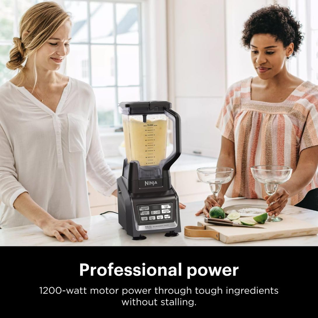 Ninja Nutri Ninja BL642 Personal and Countertop Blender with 1200-Watt Auto-iQ Base, 72-Ounce Pitcher, 18, 24, 32-Ounce Cups Spout Lids