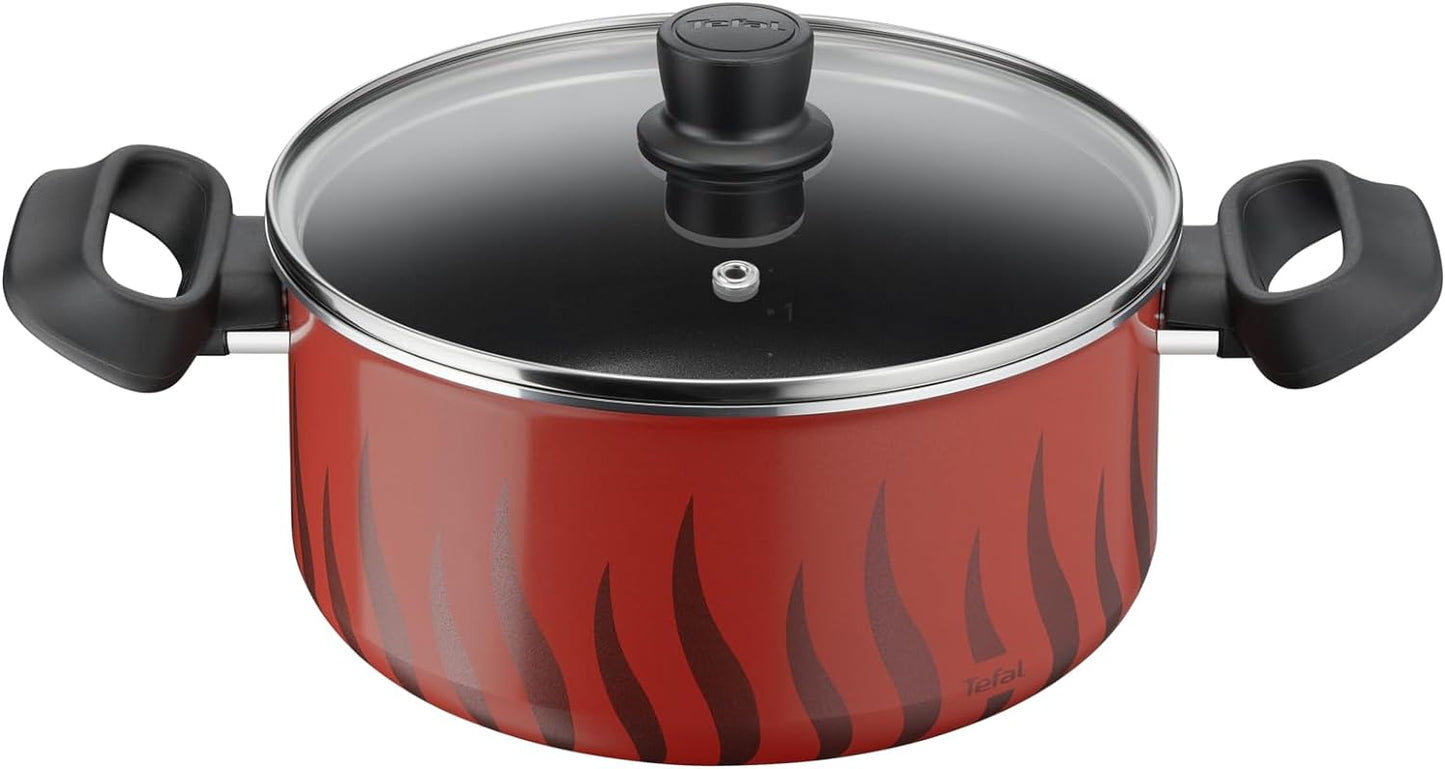 Tefal G6 Tempo Flame 32 Cm Non Stick Frypan With Thermo Spot, Red, Aluminium, C3040883