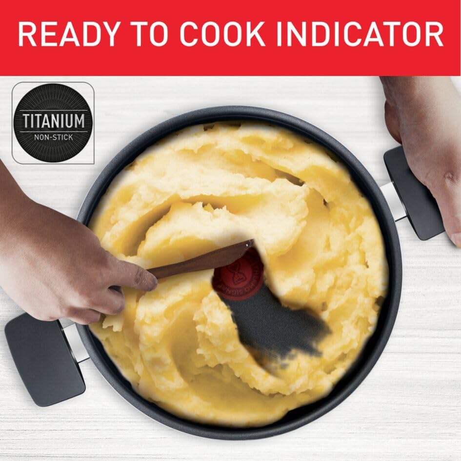 Tefal G6 Tempo Flame 32 Cm Non Stick Frypan With Thermo Spot, Red, Aluminium, C3040883