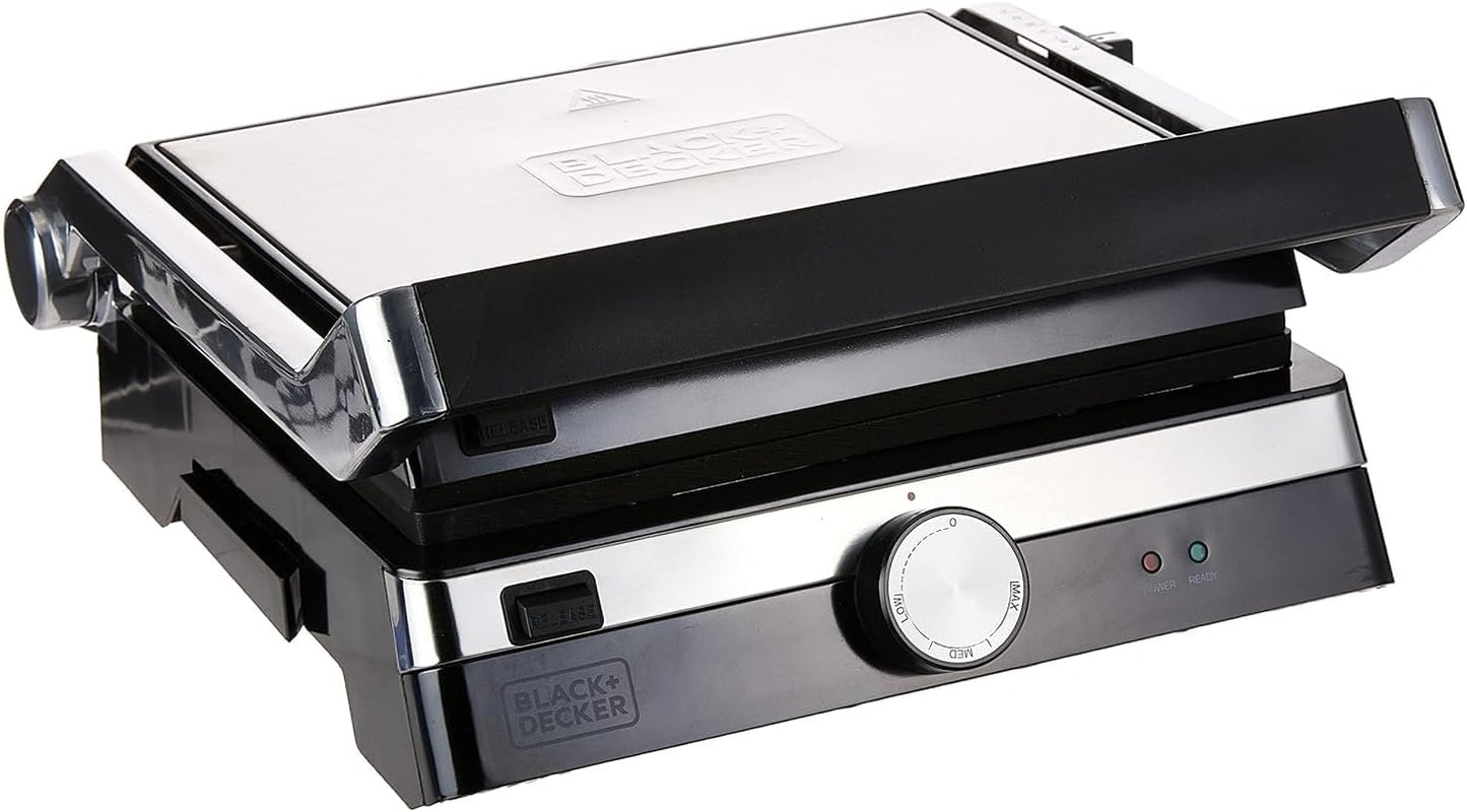 Black+Decker 2000W Family Health Grill, Black/Silver, Cg2000-B5, 2 Year Warranty