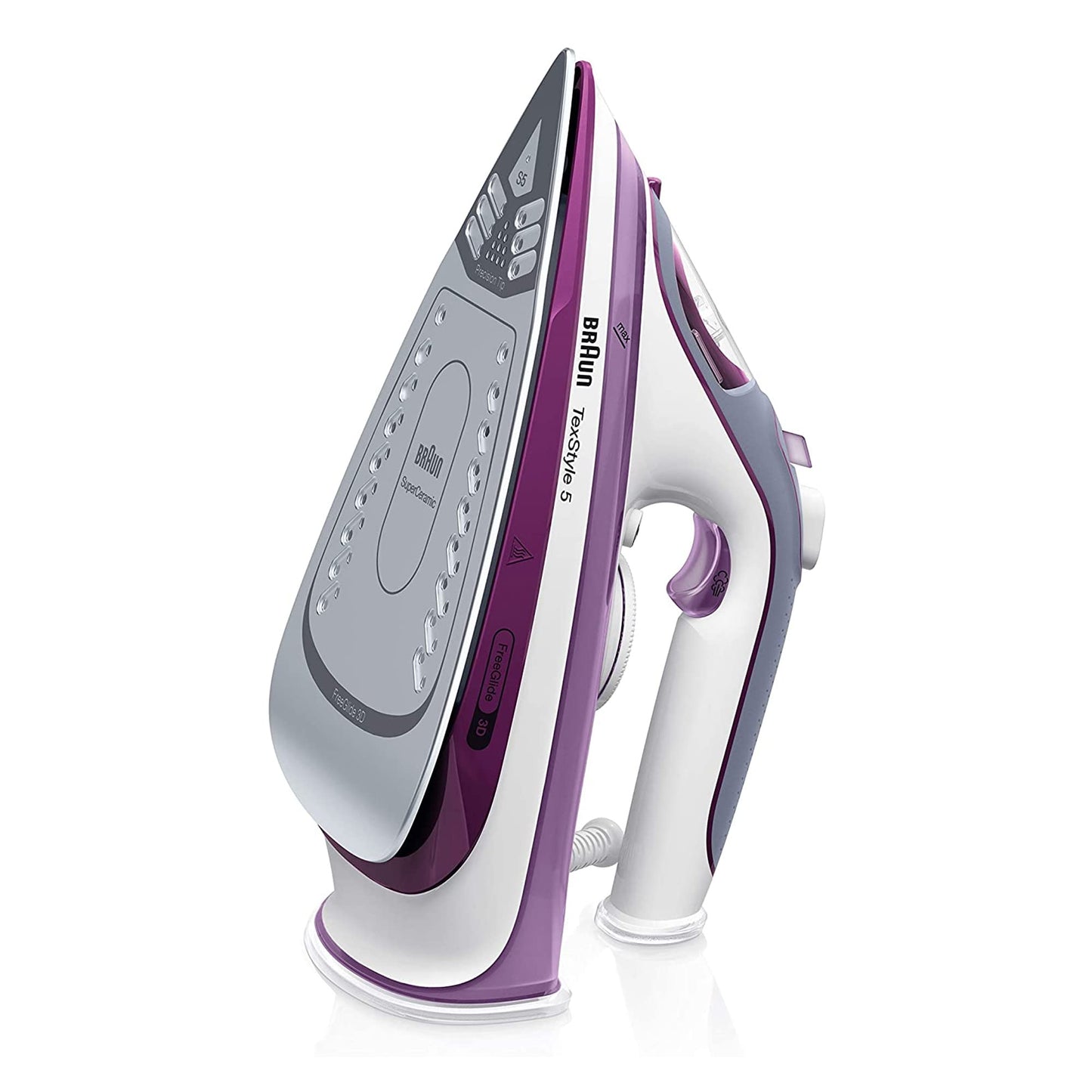 Braun TexStyle 5-2700 Watts, 300ml Water Capacity, FreeGlide 3D Technology, Auto Off Steam Iron SI 5037 Violet
