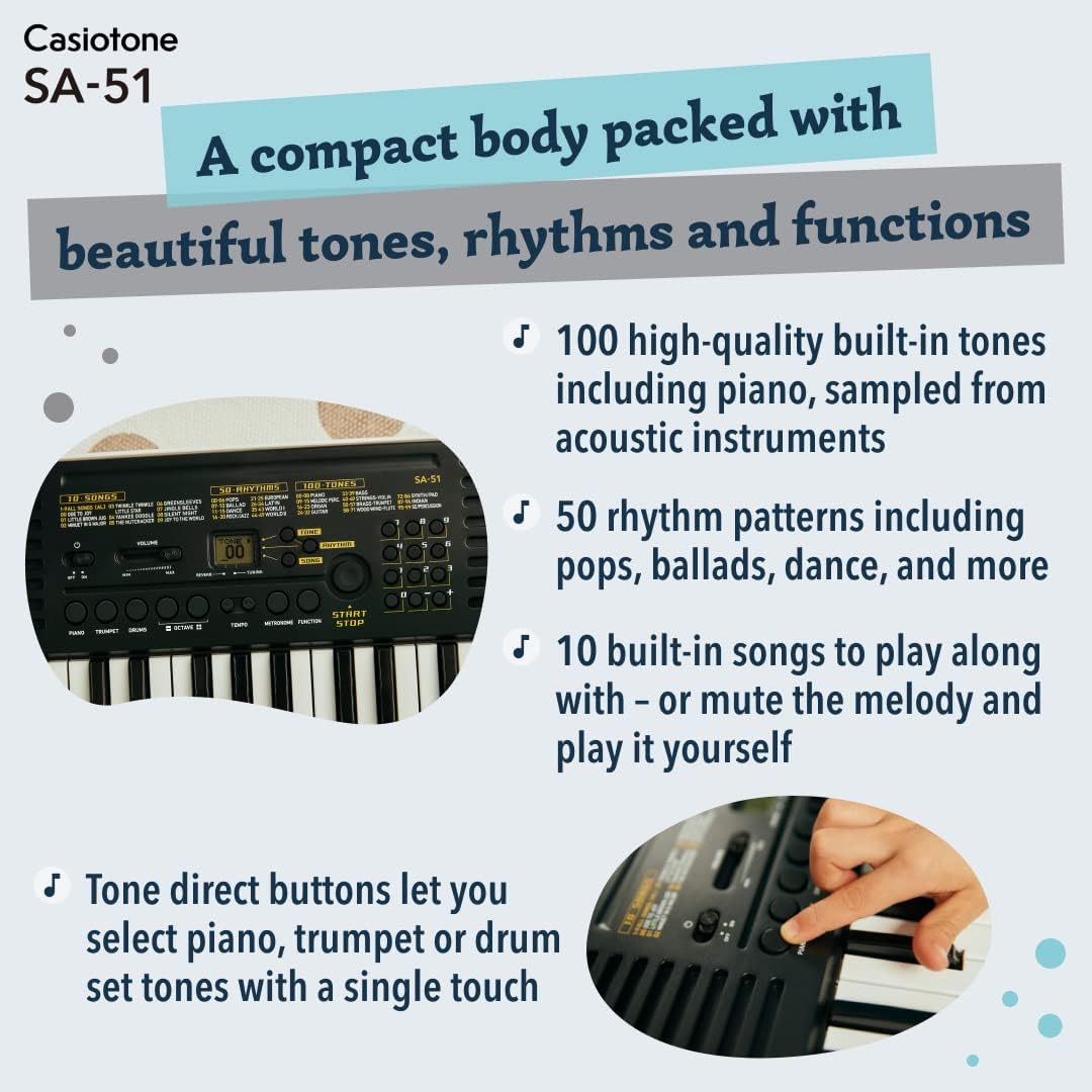 Casio SA-50 32 Mini-Keys Keyboard in White and Green