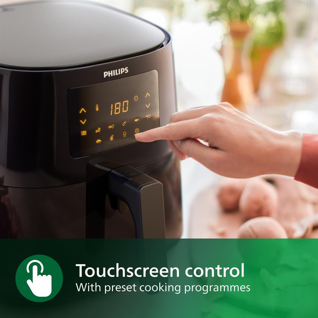 PHILIPS Essential XL Airfryer 2000W 6.2L, Digital, 7 presets, black body/blackhandle, 50hz HD9270/91., 1.2Kg- 2000W