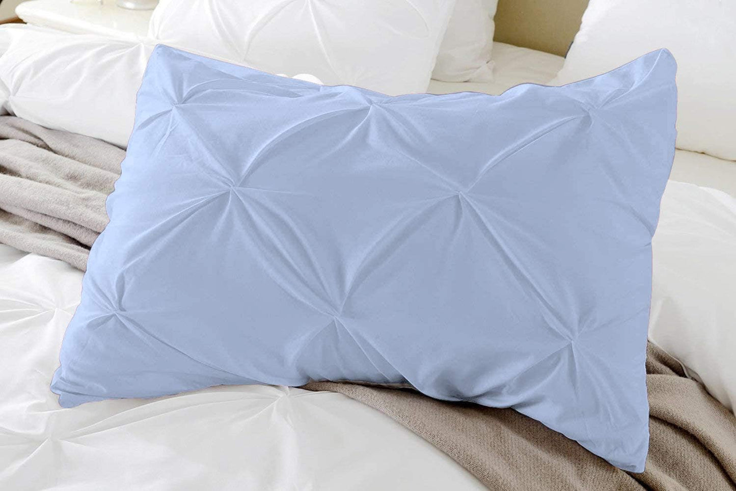 Premium Quality - King/California King Size (94" x 104") Inches, 3Pcs Pinch Pleated Comforter Set, 400GSM 100% Egyptian Cotton 800 Thread Count - Chocolate Solid