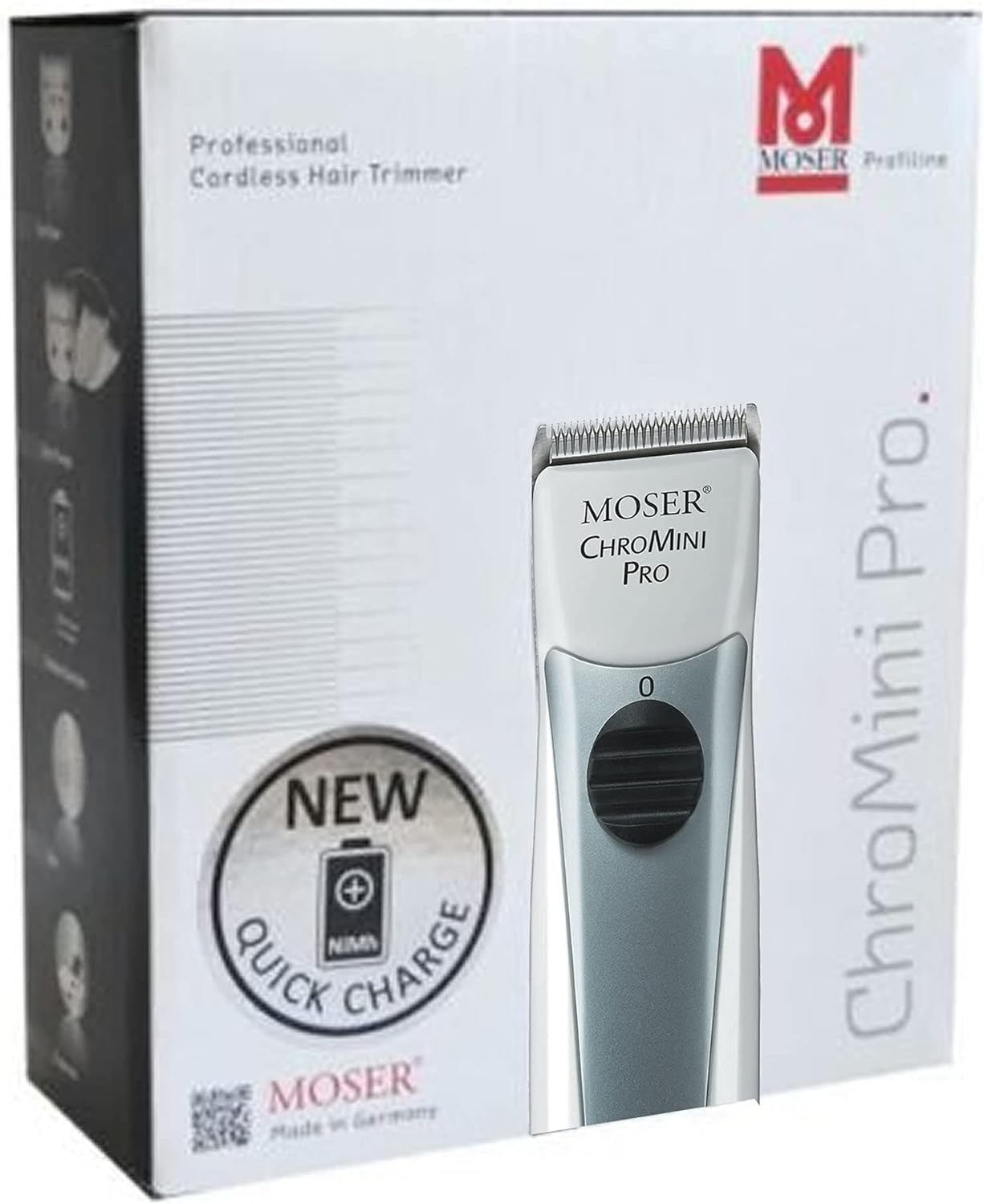 Moser 1591-0167,Chromini Pro Professional Cordless Trimmer, White, Small
