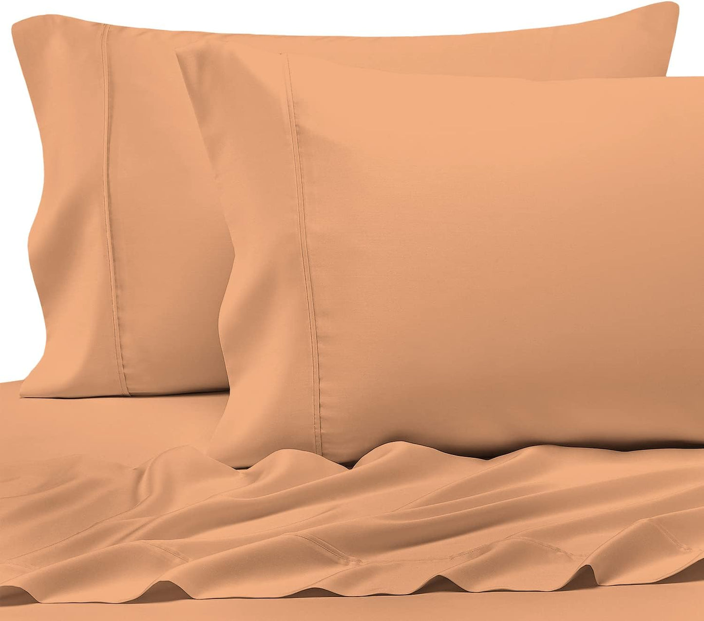 Pizuna Pure 100% Cotton Pillow Cases Queen Size Set of 2 Rio Red, Luxurious 400 Thread Count Long Staple Cotton Sateen with Envelope Closure (Combed Rio Red Cotton Pillow Cases Queen)