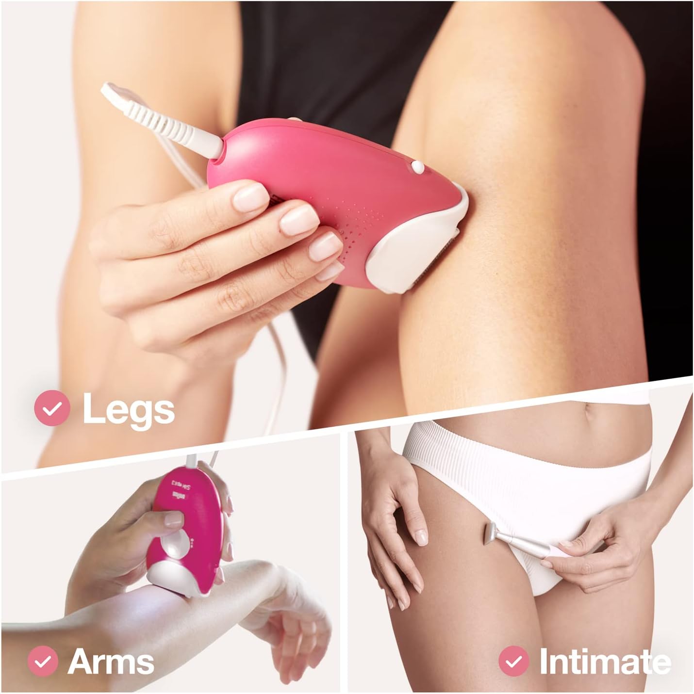 Braun Silk Epil 3 410 Epilator With 2 Extras, Raspberry Pink / White