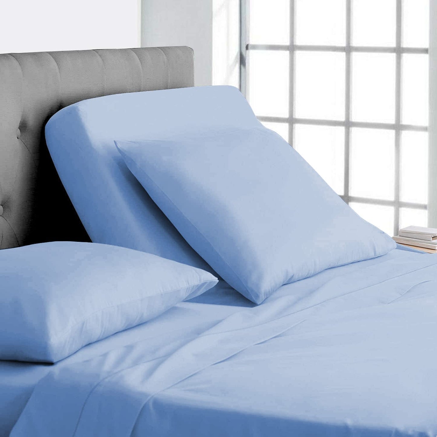 Split Top California King Sheets Split Head California King Sheets Sets for Adjustable Beds - 100% Egyptian Cotton 800TC Split Head Flex Top 18" Deep Pocket - 34" Top Split Cal-King, Plum Solid