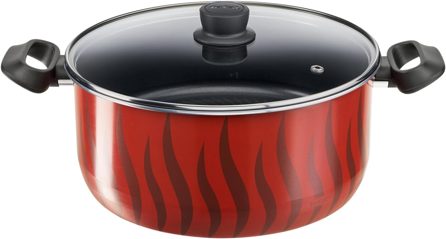 Tefal G6 Tempo Flame 32 Cm Non Stick Frypan With Thermo Spot, Red, Aluminium, C3040883