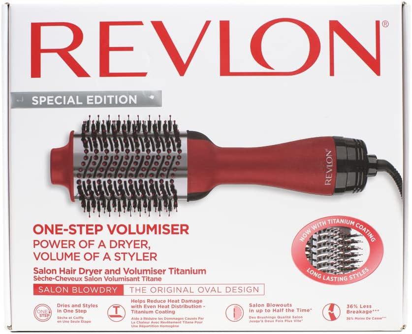 Revlon RVDR5282 One-Step Combo Pack 1 Volumiser + Paddle Brush Styler - Black