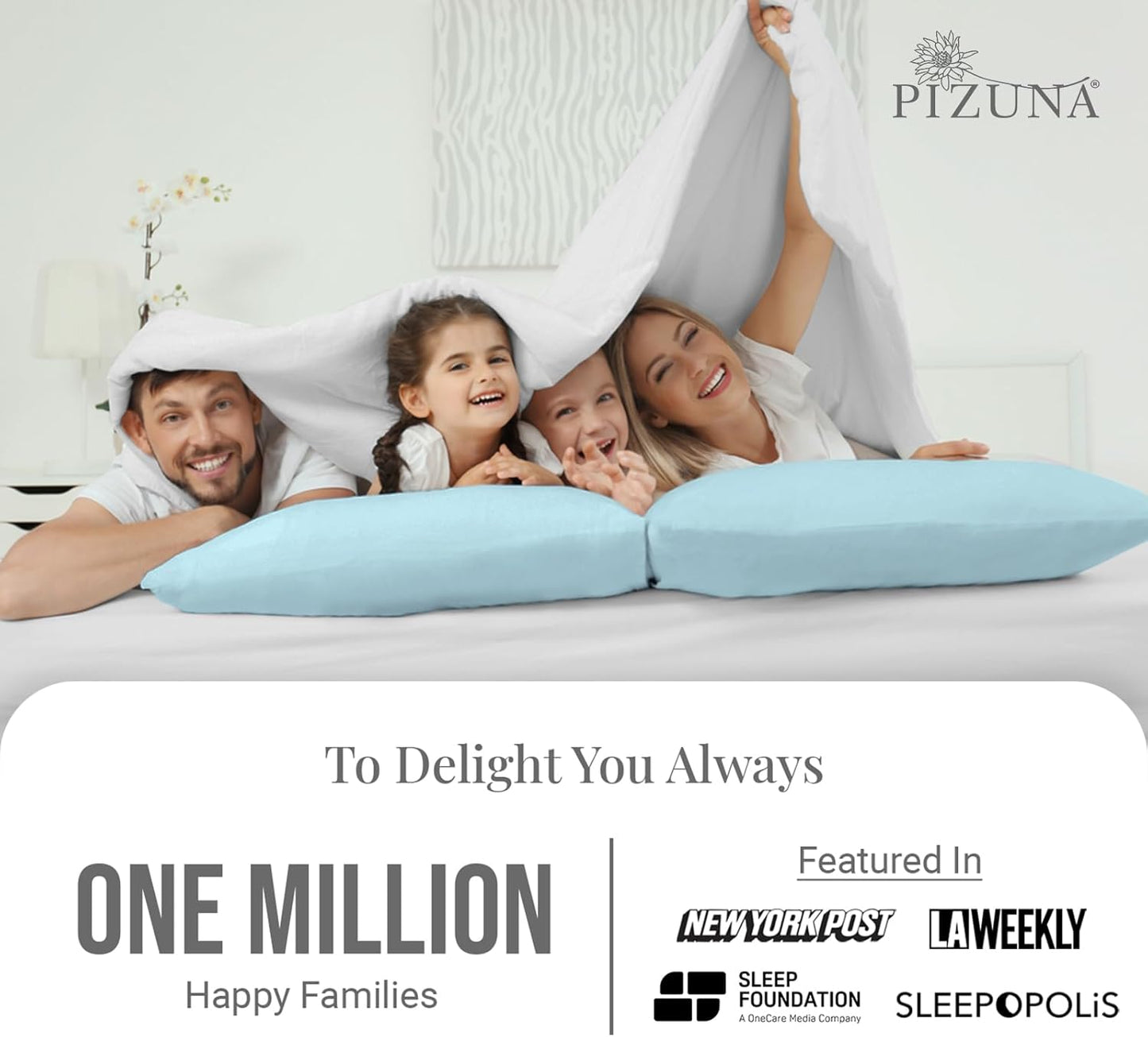 Pizuna Soft 100% Long Staple Cotton Breathable Cool Satin King Pillowcase Set of 2, Ivory, 18" x 18"